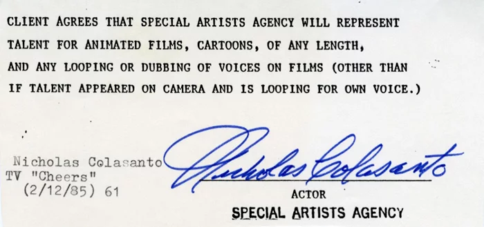 Nicholas Colasanto autograph