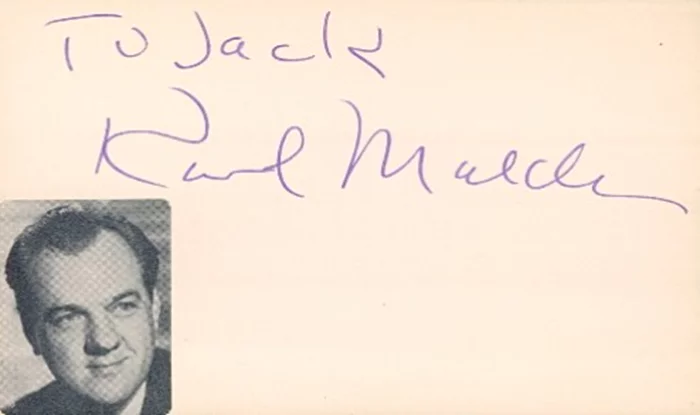 Karl Malden autograph