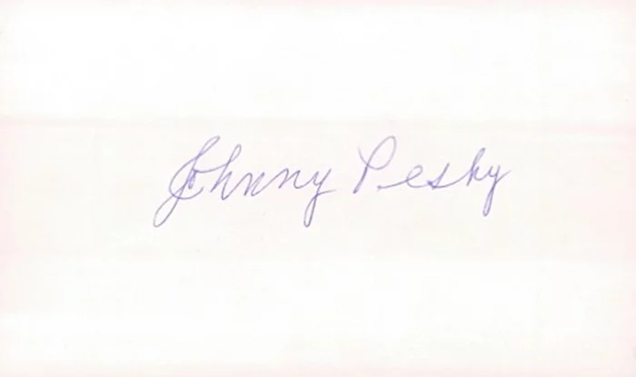 Johnny Pesky autograph