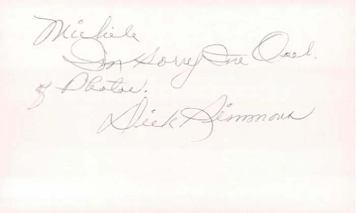 Dick Simmons autograph