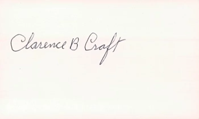 Clarence Craft autograph