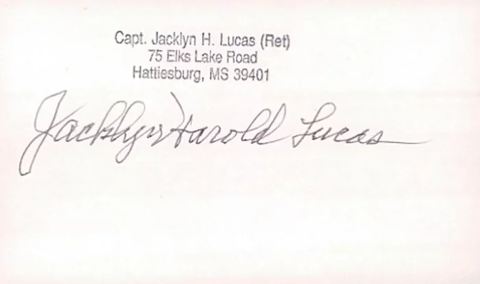 Jacklyn H. Lucas autograph