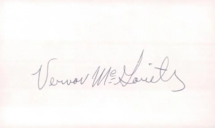 Vernon McGarity autograph
