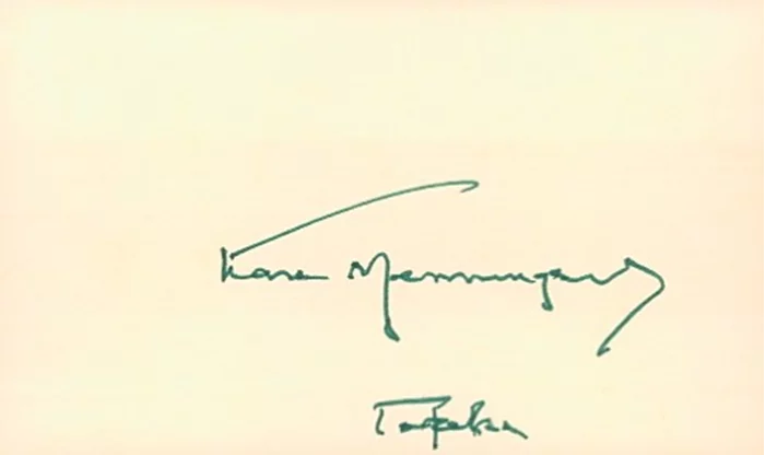 Karl Menninger autograph