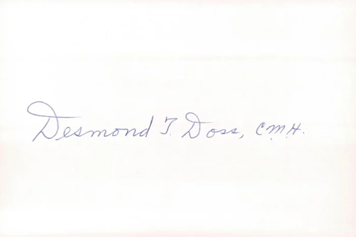 Desmond Doss autograph