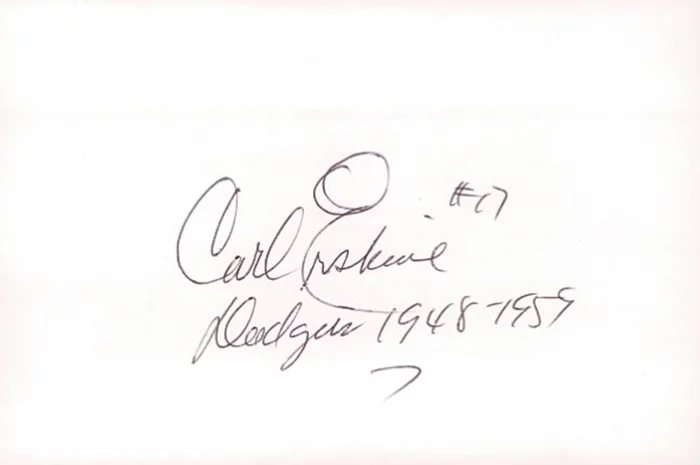 Carl Erskine autograph