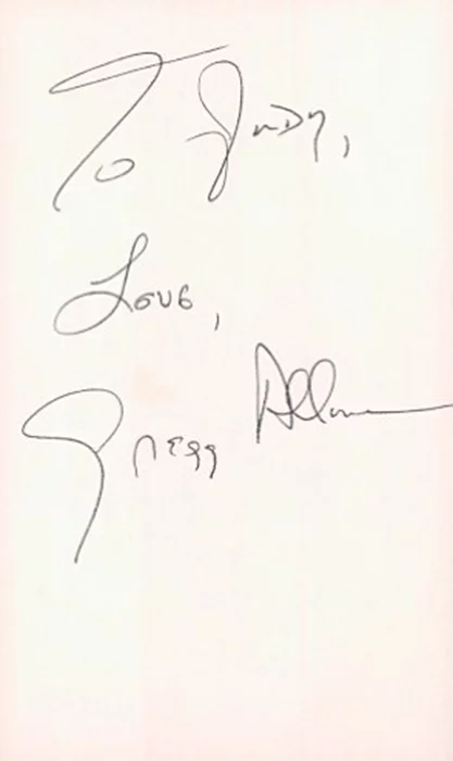 Gregg Allman autograph