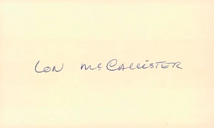 Lon McCallister autograph
