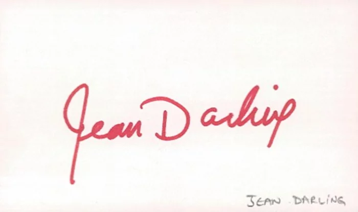Jean Darling autograph
