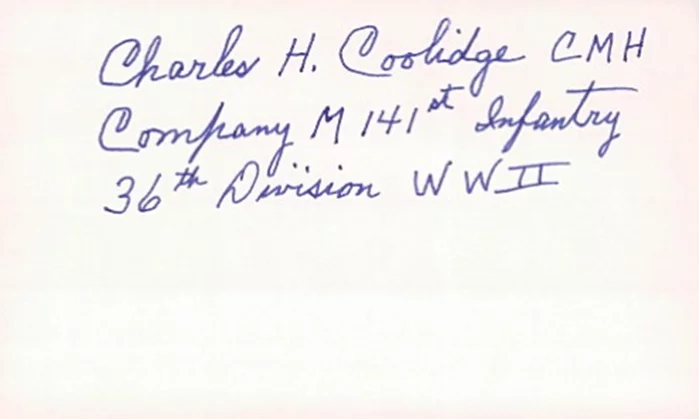 Charles H. Coolidge autograph
