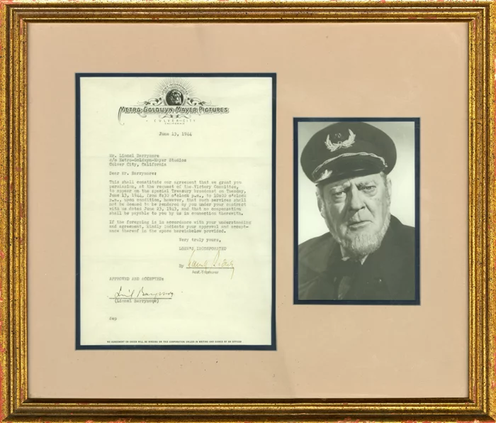 Lionel Barrymore autograph