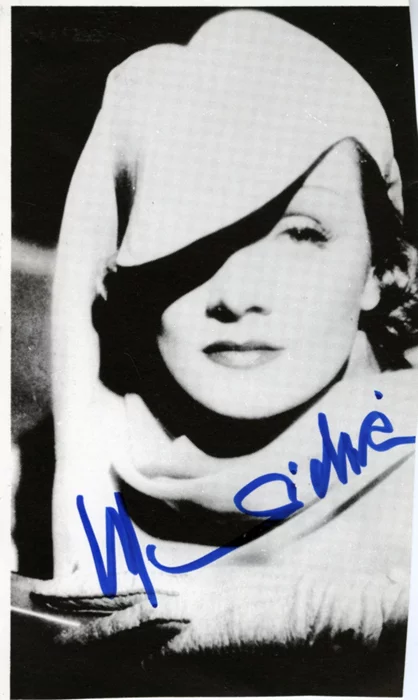 Marlene Dietrich autograph
