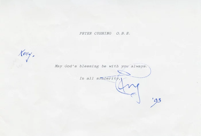 Peter Cushing autograph
