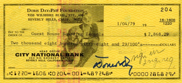 Doris Day autograph