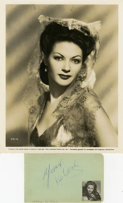 Yvonne DeCarlo autograph