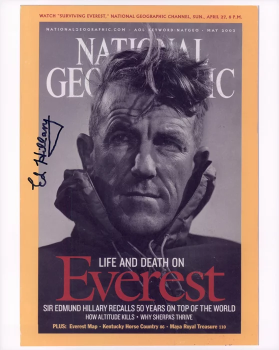 Sir Edmund Hillary autograph