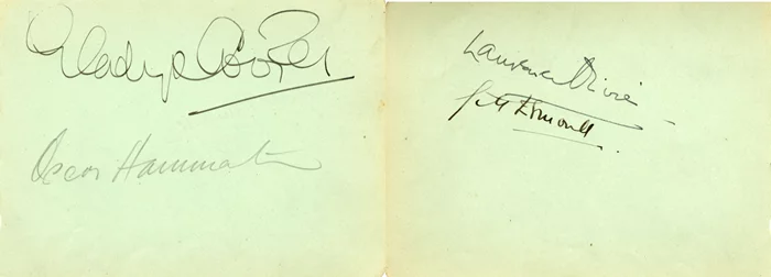 Oscar Hammerstein autograph
