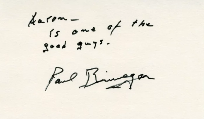 Paul Brinegar autograph