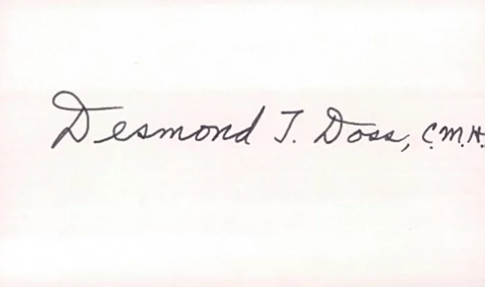 Desmond Doss autograph