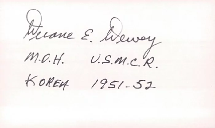 Duane E. Dewey autograph