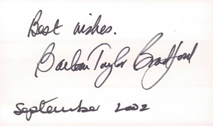 Barbara Taylor Bradford autograph