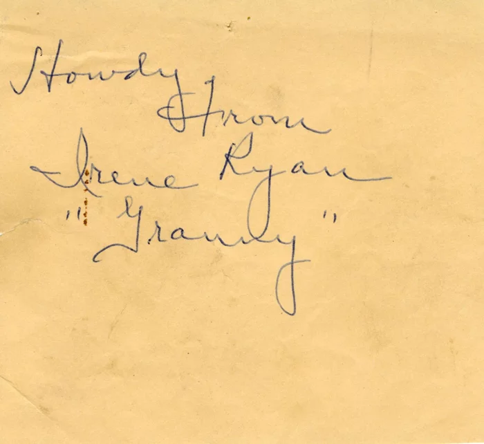 Irene Ryan autograph