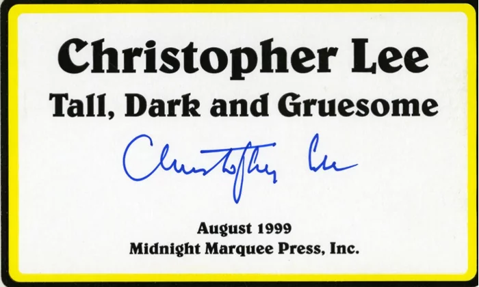 Christopher Lee autograph
