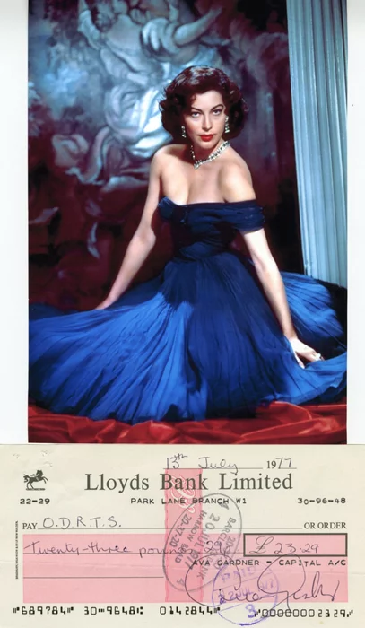 Ava Gardner autograph