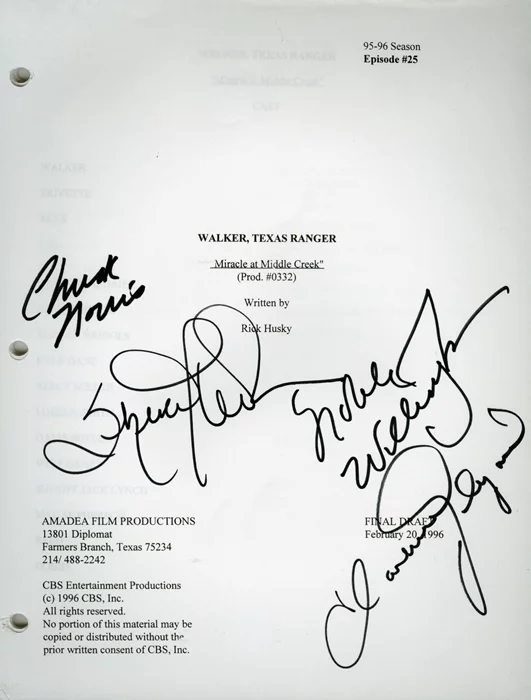 Walker, Texas Ranger autograph