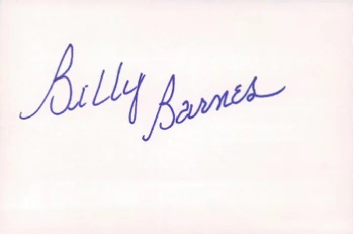 Billy Barnes autograph