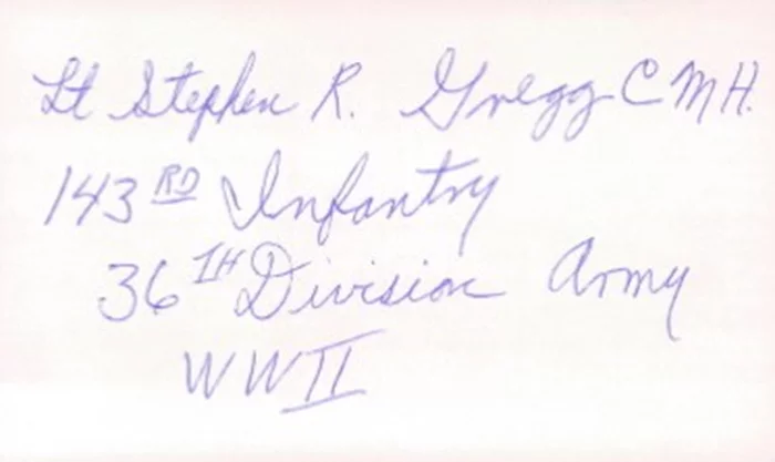Stephen R. Gregg autograph