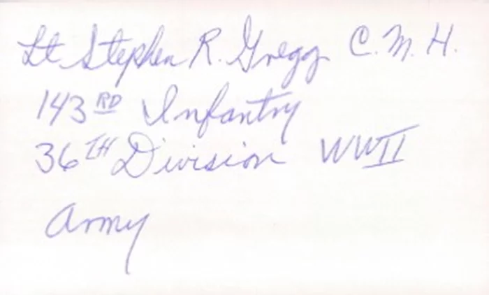 Stephen R. Gregg autograph