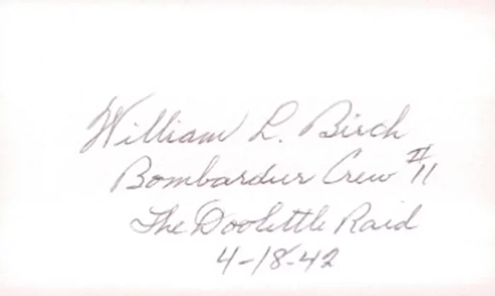 William Birch autograph