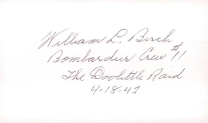 William Birch autograph