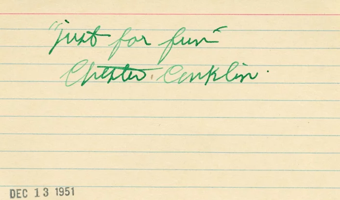 Chester Conklin autograph