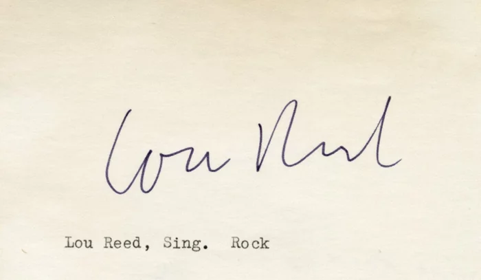 Lou Reed autograph