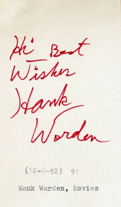 Hank Worden autograph