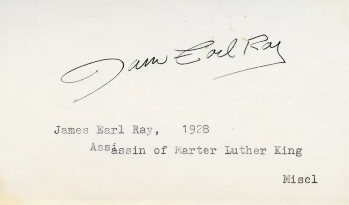 James Earl Ray autograph