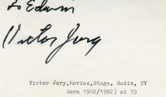 Victor Jory autograph