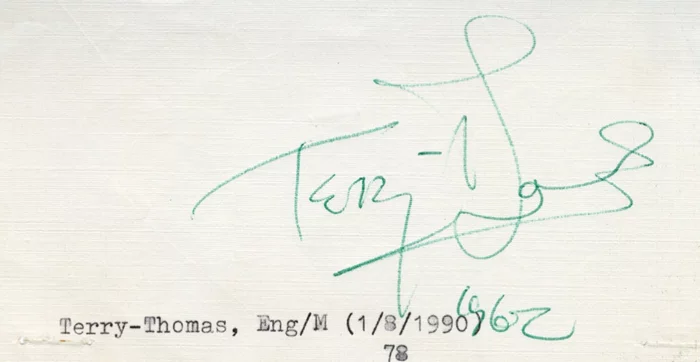 Terry-Thomas autograph