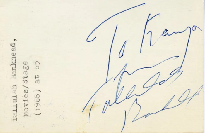 Tallulah Bankhead autograph