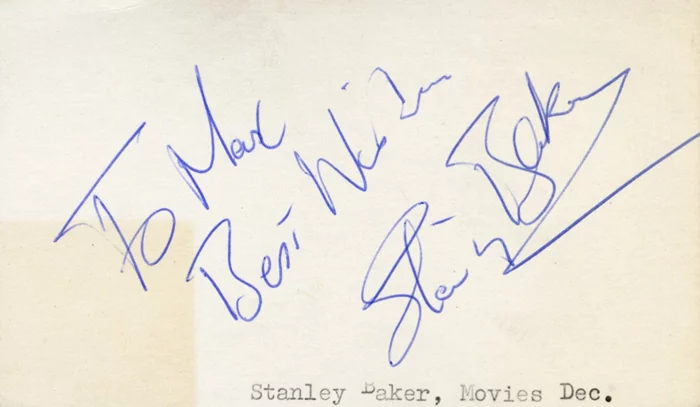 Stanley Baker autograph