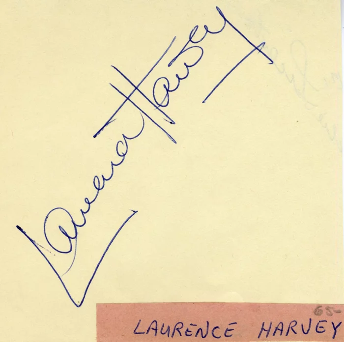 Laurence Harvey autograph