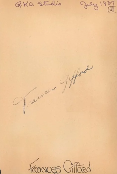 Frances Gifford autograph