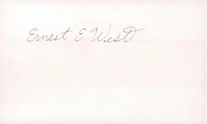 Ernest E. West autograph