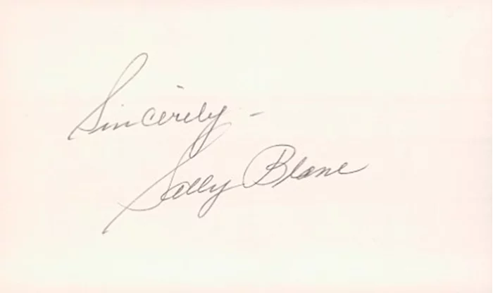 Sally Blane autograph