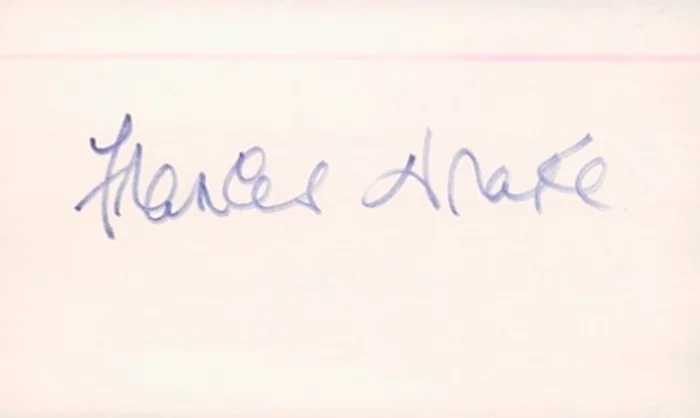 Frances Drake autograph