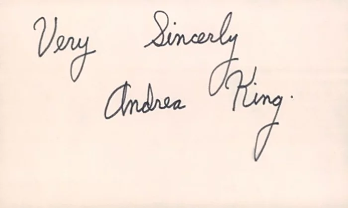 Andrea King autograph