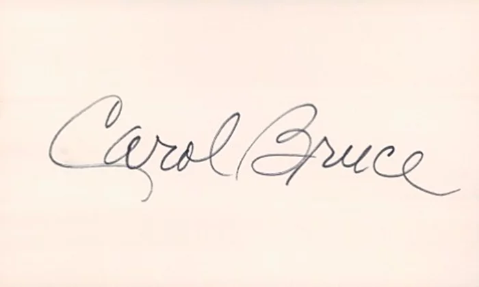 Carol Bruce autograph