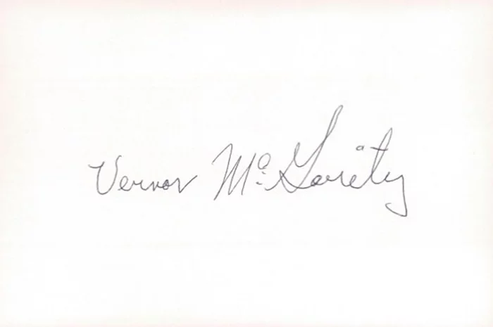 Vernon McGarity autograph